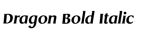 Dragon Bold Italic font preview