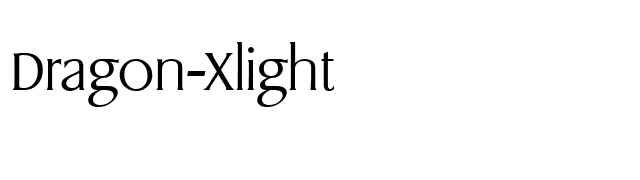 Dragon-Xlight font preview