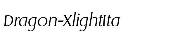 Dragon-XlightIta font preview