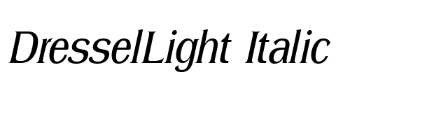 DresselLight Italic font preview