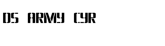 DS Army Cyr font preview