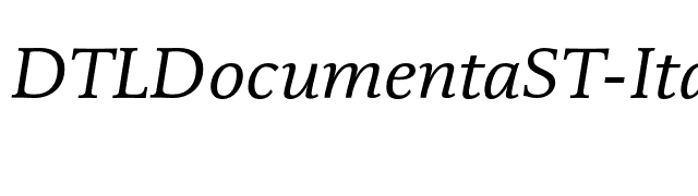 DTLDocumentaST-Italic font preview