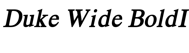 Duke Wide BoldItalic font preview