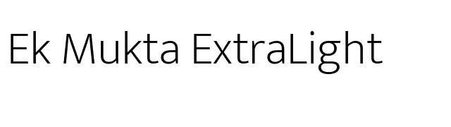 Ek Mukta ExtraLight font preview