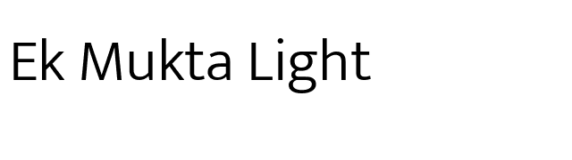 Ek Mukta Light font preview