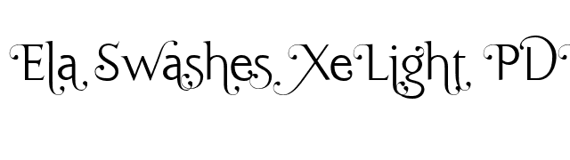 Ela Swashes XeLight PDF font preview