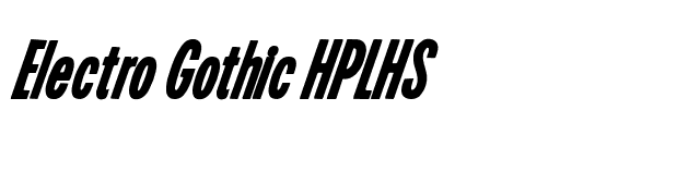 Electro Gothic HPLHS font preview