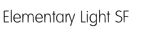 Elementary Light SF font preview