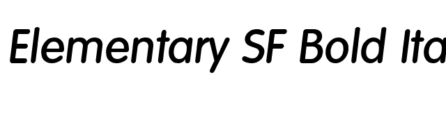 Elementary SF Bold Italic font preview