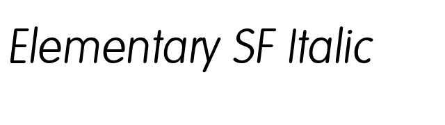 Elementary SF Italic font preview