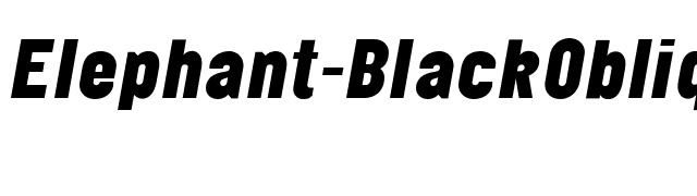 Elephant-BlackOblique font preview