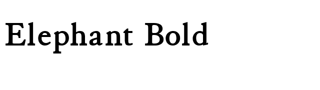 Elephant Bold font preview