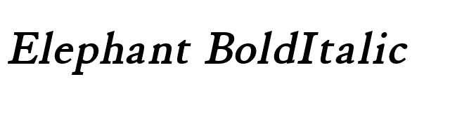 Elephant BoldItalic font preview