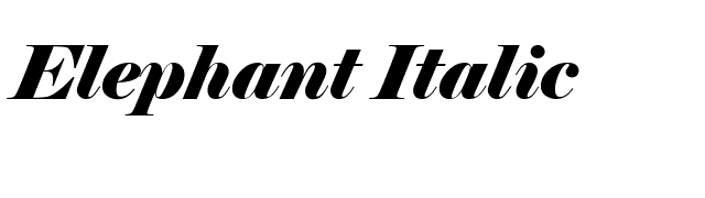 Elephant Italic font preview