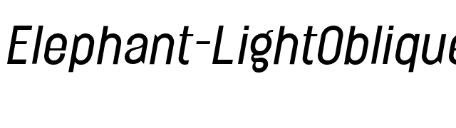 Elephant-LightOblique font preview