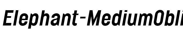 Elephant-MediumOblique font preview