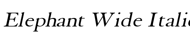 Elephant Wide Italic font preview