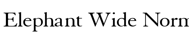 Elephant Wide Normal font preview