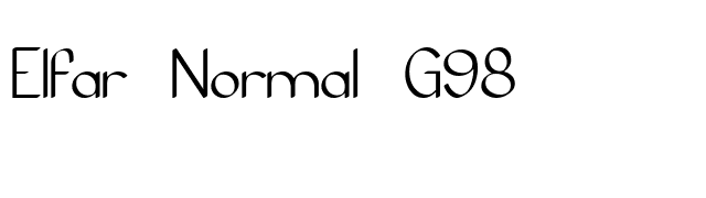 Elfar Normal G98 font preview