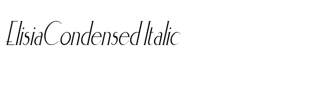 ElisiaCondensed Italic font preview