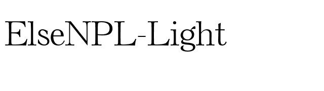 ElseNPL-Light font preview