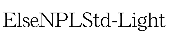 ElseNPLStd-Light font preview