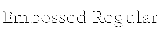 Embossed Regular font preview