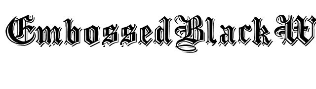 EmbossedBlackWide Normal font preview