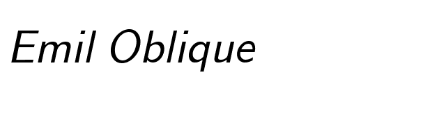 Emil Oblique font preview