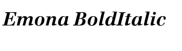 Emona BoldItalic font preview