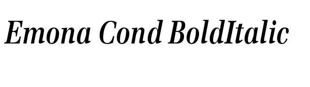 Emona Cond BoldItalic font preview