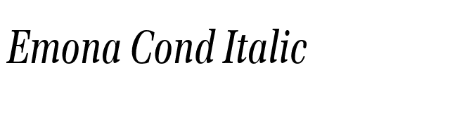 Emona Cond Italic font preview