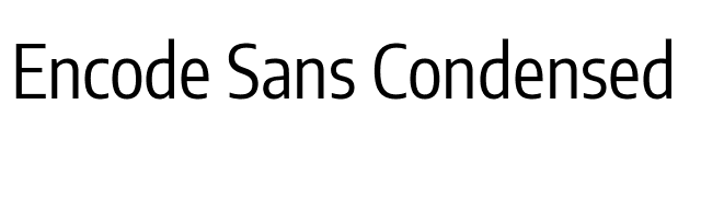 Encode Sans Condensed font preview