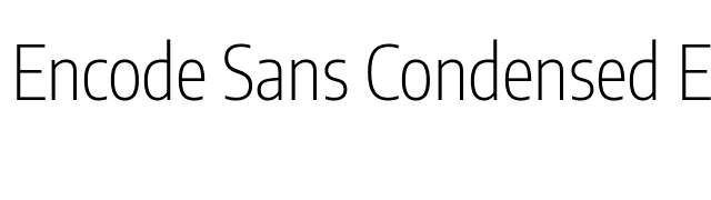 Encode Sans Condensed ExtraLight font preview