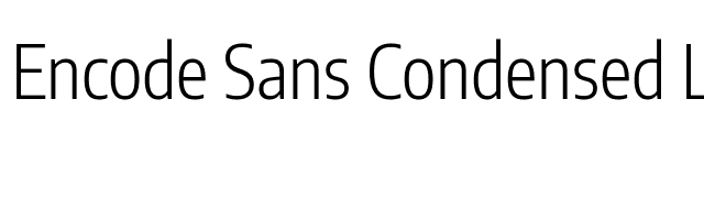 Encode Sans Condensed Light font preview