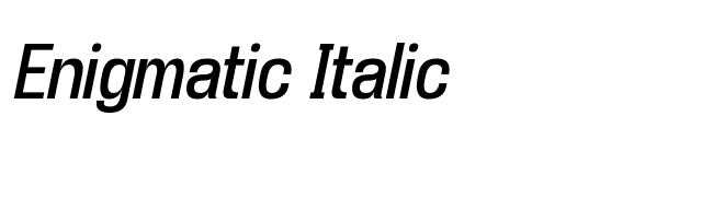 Enigmatic Italic font preview