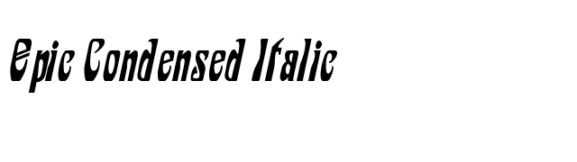 Epic Condensed Italic font preview