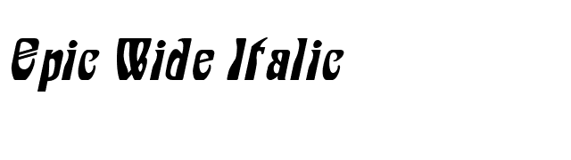 Epic Wide Italic font preview