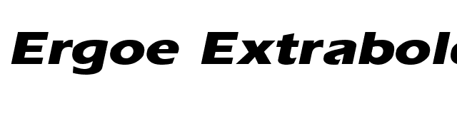 Ergoe Extrabold Expanded Italic font preview