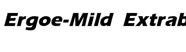 Ergoe-Mild Extrabold Italic font preview