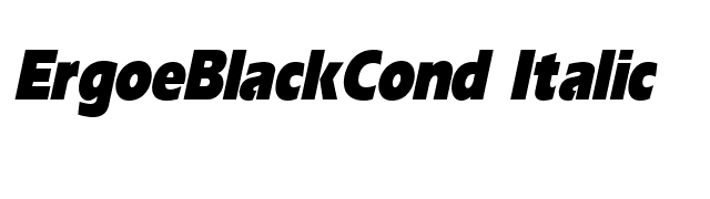 ErgoeBlackCond Italic font preview