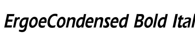 ErgoeCondensed Bold Italic font preview