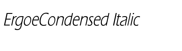 ErgoeCondensed Italic font preview