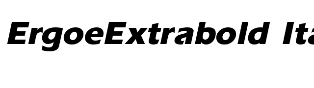 ErgoeExtrabold Italic font preview