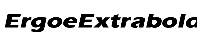 ErgoeExtraboldExpanded Italic font preview