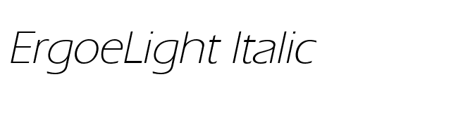 ErgoeLight Italic font preview