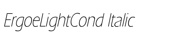 ErgoeLightCond Italic font preview