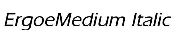 ErgoeMedium Italic font preview