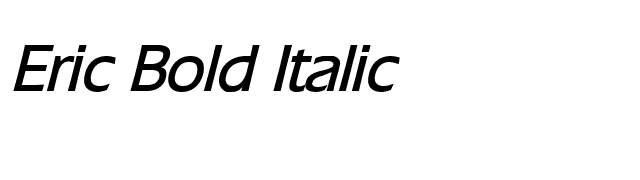 Eric Bold Italic font preview