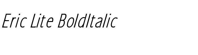 Eric Lite BoldItalic font preview